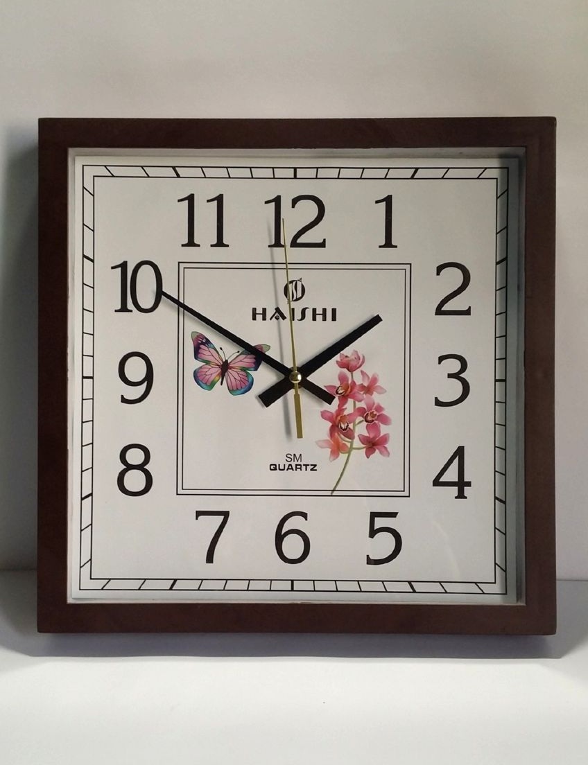 Wall Clock - Square Brown