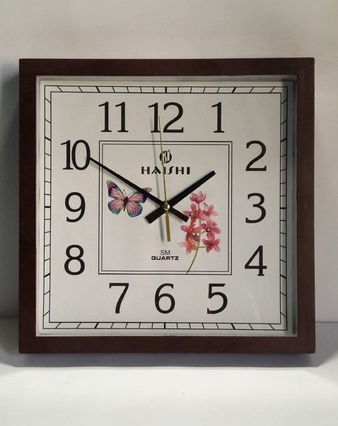 Wall Clock - Square Brown