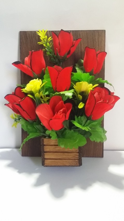 Wooden Wall Hanged Flower Vase - 1 Pocket Medium