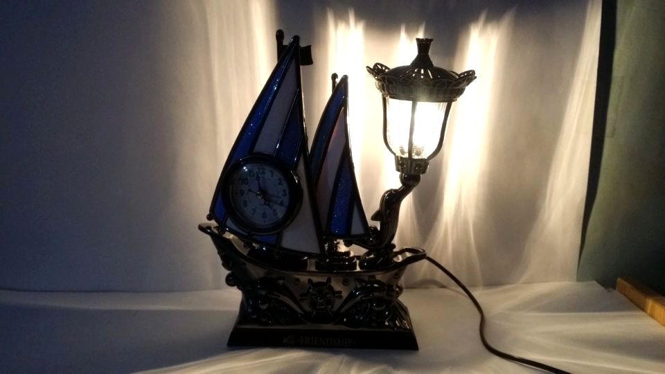 Ship Style Copper Alarm Clock Plus Lamp