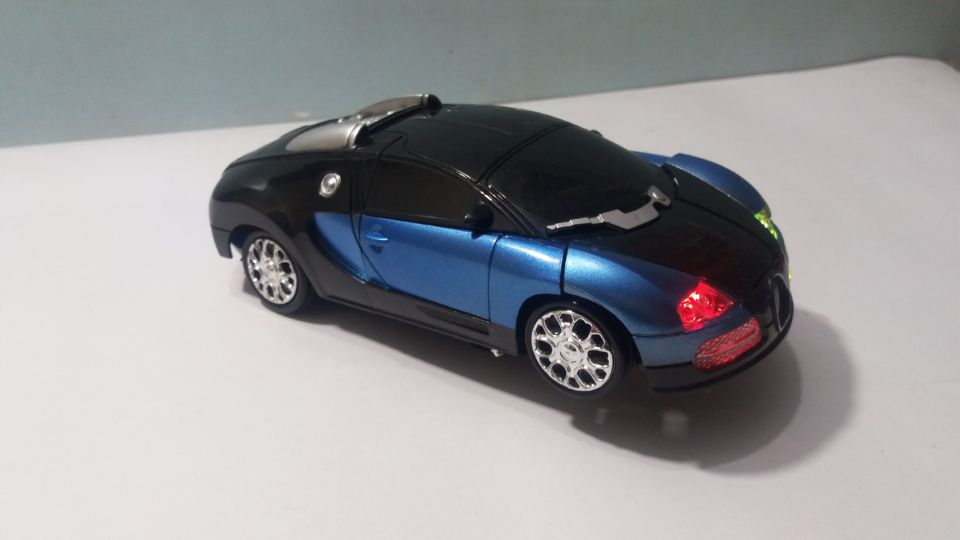 Stylish Bugatti Transformer Car with Bright Lights