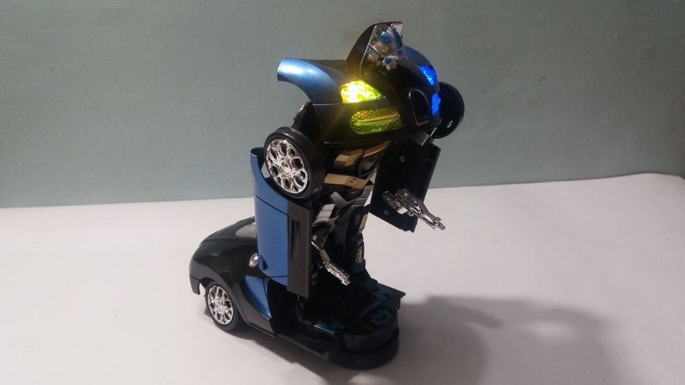 Stylish Bugatti Transformer Car with Bright Lights