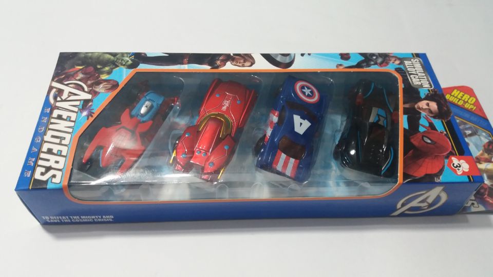 The Avengers Die Cast Sports Comic Cars - 4 Pieces