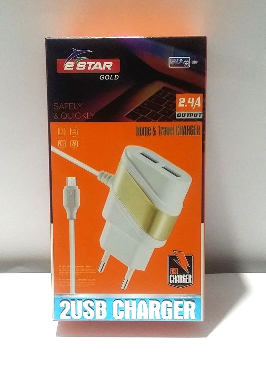 Two USB 2.1A Mobile Phone Charger - Style A