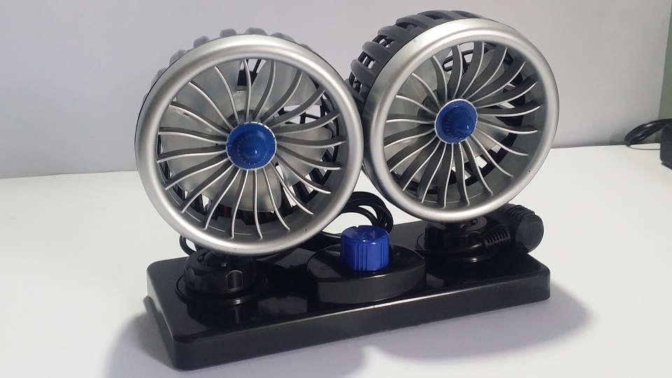 Universal Low Noise High Speed Silver Car Dual Fans