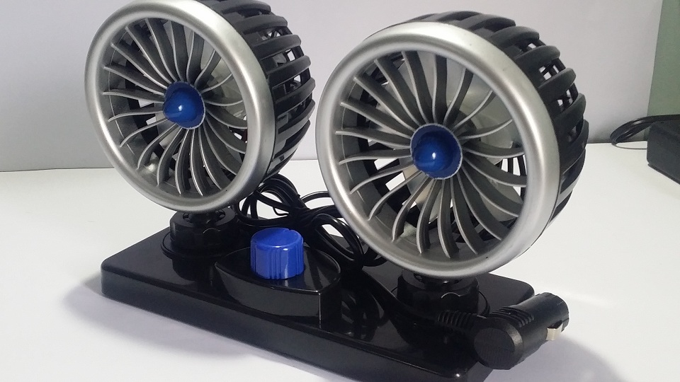 Universal Low Noise High Speed Silver Car Dual Fans