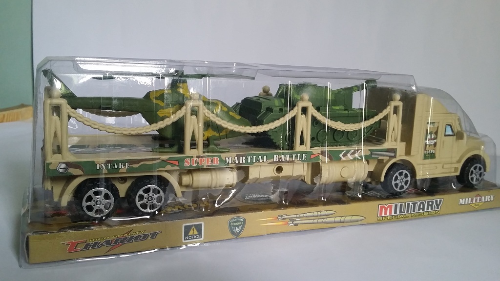 Toy Army Truck with Tank and Helicopter