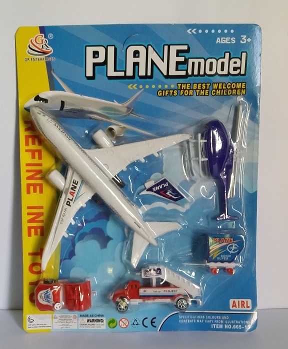 Toy Airplane, Helicopter and Truck Models Set