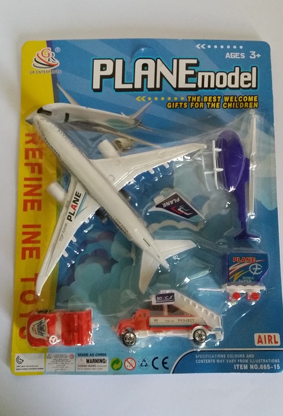 Toy Airplane, Helicopter and Truck Models Set