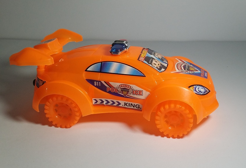 Cute Orange Police Sports Car with Light for Kids