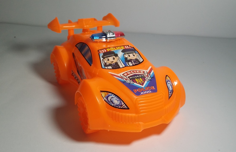 Cute Orange Police Sports Car with Light for Kids