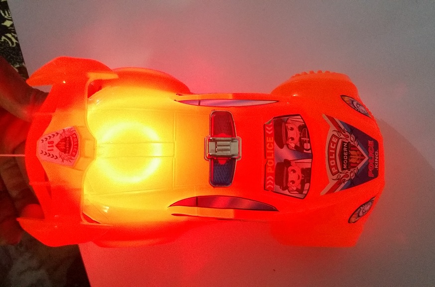 Cute Orange Police Sports Car with Light for Kids