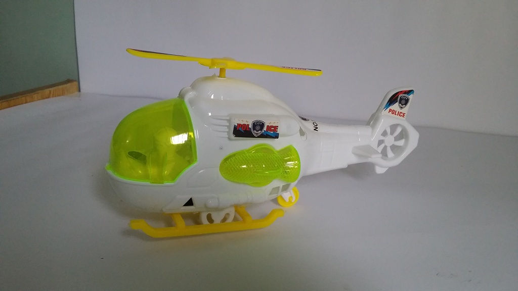 Cute Helicopter Model with Rotating Propeller and Bell