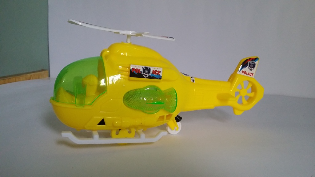 Cute Helicopter Model with Rotating Propeller and Bell