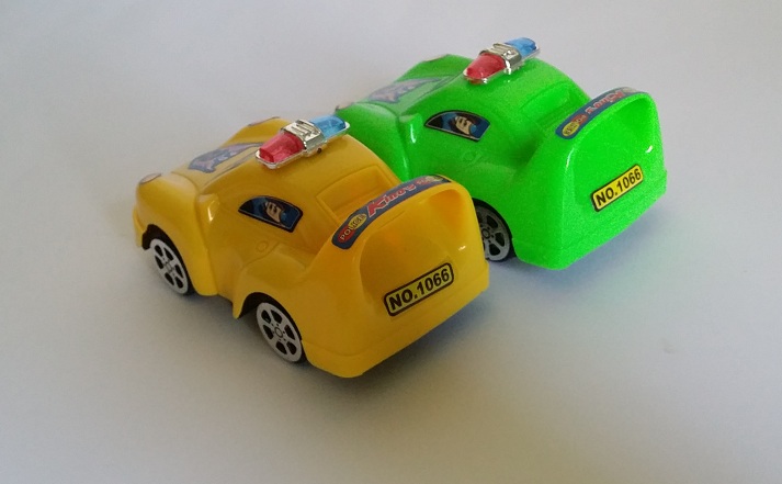 Cute Little Police Cars for Kids - 2 Pairs (4 Cars)