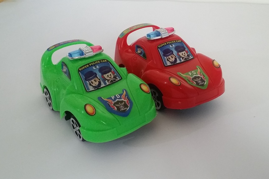 Cute Little Police Cars for Kids - 2 Pairs (4 Cars)