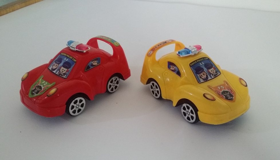 Cute Little Police Cars for Kids - 2 Pairs (4 Cars)