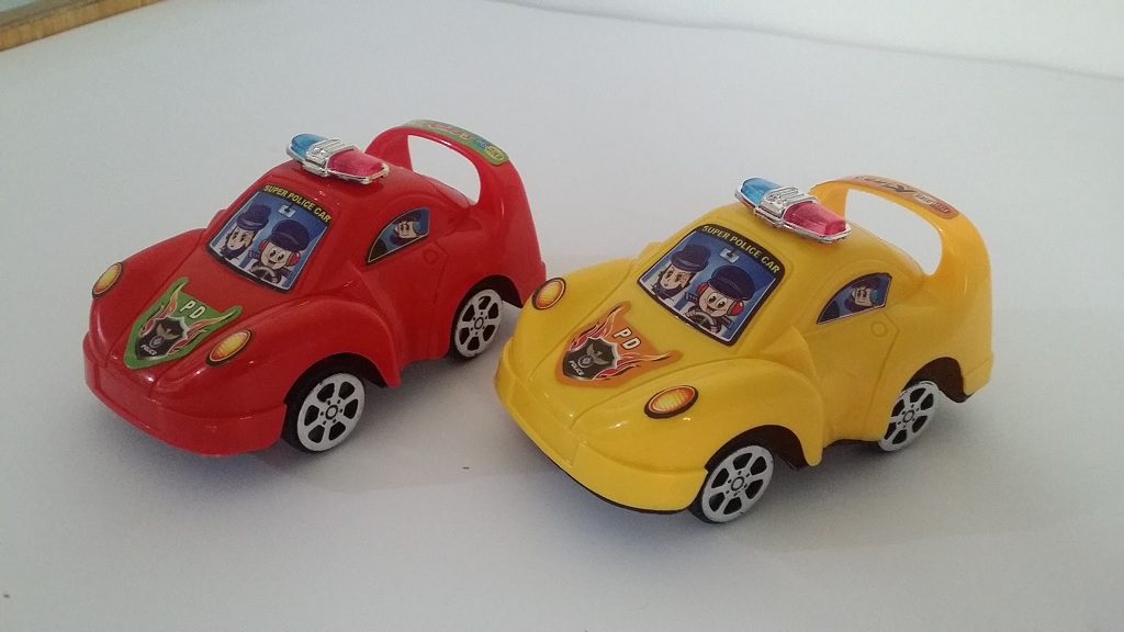 Cute Little Police Cars for Kids - 2 Pairs (4 Cars)